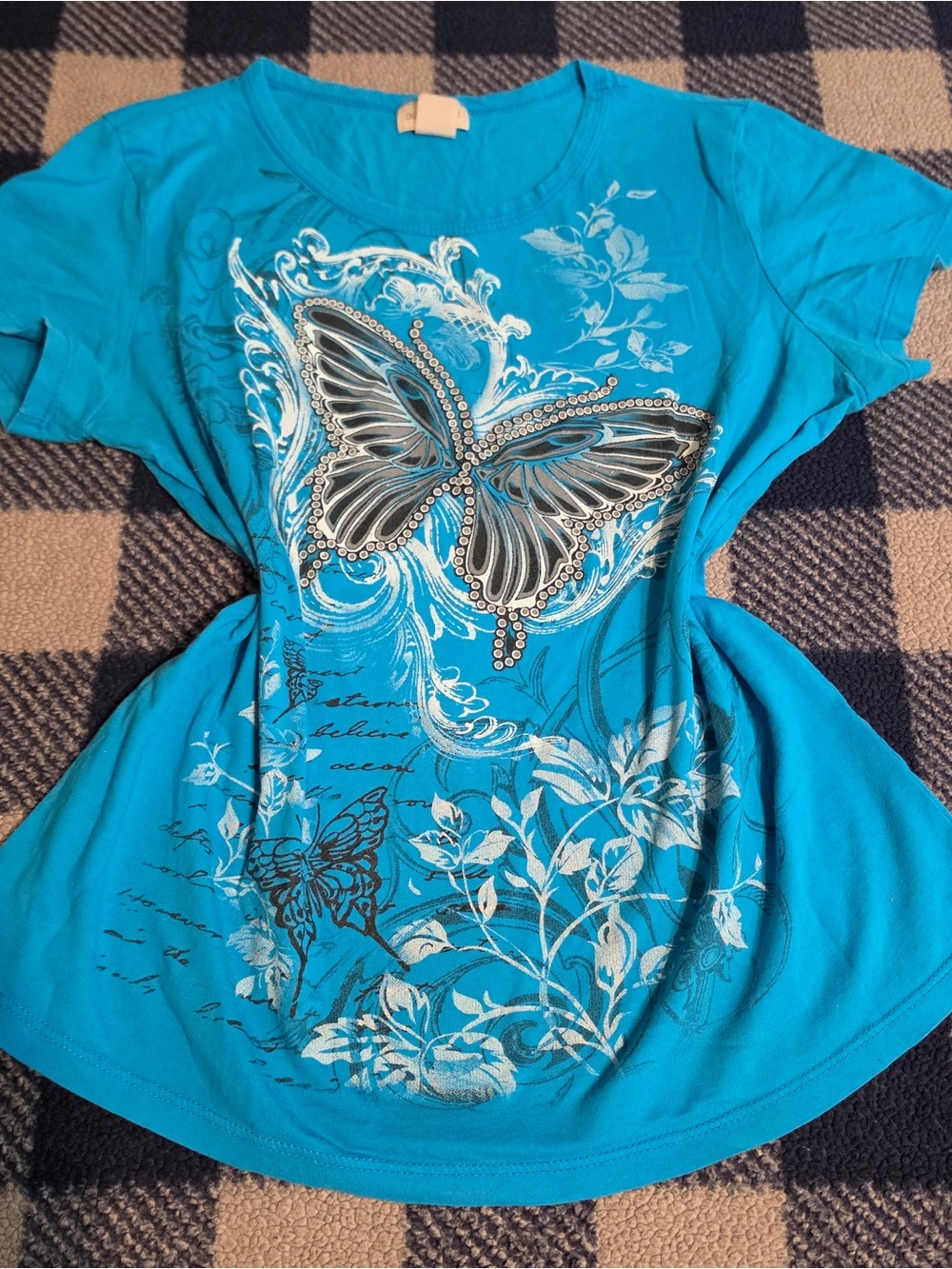 Y2k scene mcbling style butterfly shirt by California girlz